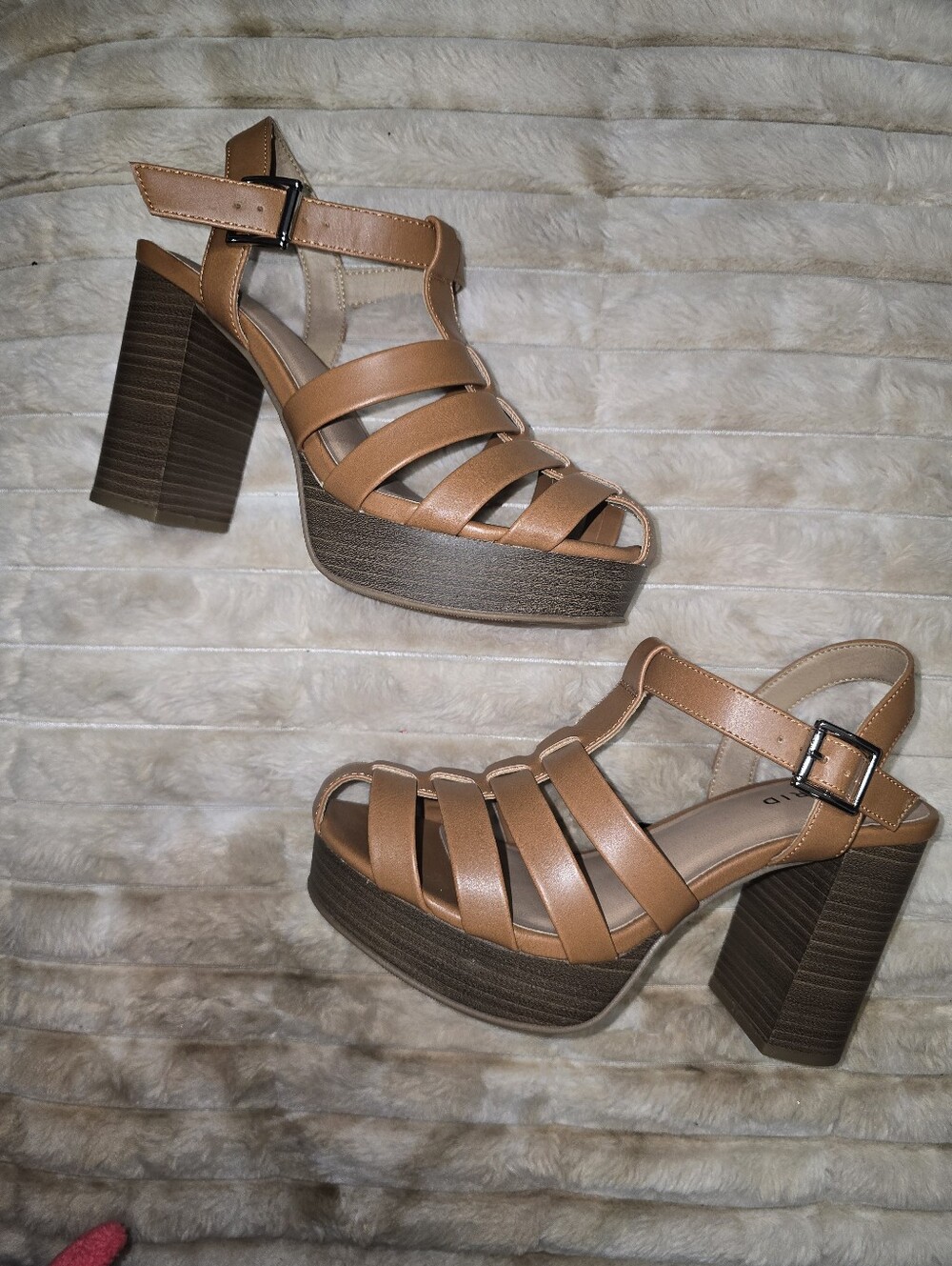 torrid Tan Strappy Platform Block Heel Sandals
